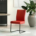 Set van 4 Leren eetkamerstoelen Dare - Toledo Ferrari, Ophalen of Verzenden, Nieuw, Leer