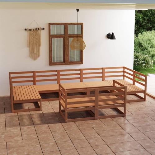 vidaXL Salon de jardin 9 pcs bois de pin massif, Jardin & Terrasse, Ensembles de jardin, Salons de jardin, Neuf, Envoi