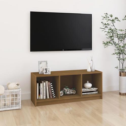 vidaXL Tv-meubel 104x33x41 cm massief grenenhout honingbruin, Huis en Inrichting, Kasten |Televisiemeubels, Nieuw, Verzenden