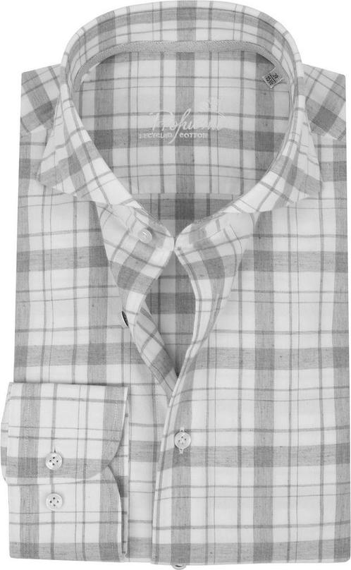 Profuomo Recycled Hemd Ruit Grijs maat 43 Heren, Kleding | Heren, Merkkleding | Overhemden, Grijs, Nieuw, Halswijdte 43/44 (XL)