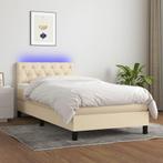 vidaXL Sommier tapissier avec matelas et LED Crème 80x200cm