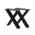 Stalen Onderstel X-mini 8x4 cm Zwart set van 2, Huis en Inrichting, Tafels | Eettafels, Nieuw, Verzenden