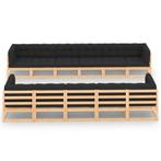 vidaXL 11-delige Loungeset met antracietkleurige kussens, Tuin en Terras, Verzenden, Nieuw, Loungeset