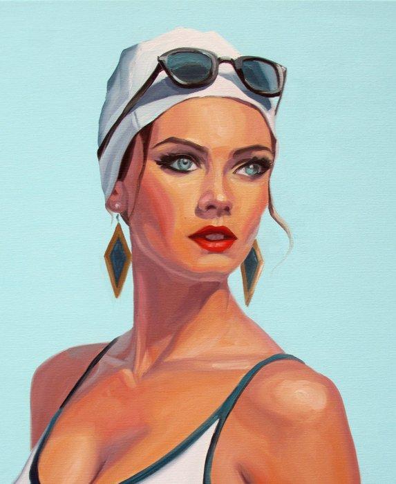 Christophe Gastaldi - Bain de soleil - XL, Antiek en Kunst, Kunst | Schilderijen | Modern