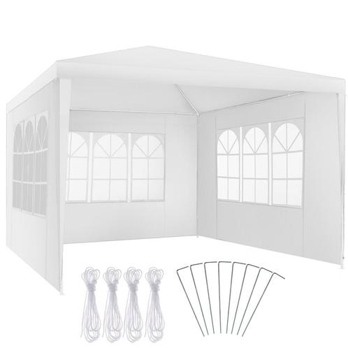 tectake Tuinpaviljoen Baraban 3x3m met 3 zijdelen - wit, Tuin en Terras, Partytenten, Verzenden