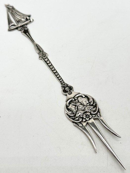 No reserve Antieke zilveren Taart/cake vork met landelijke, Antiek en Kunst, Antiek | Zilver en Goud