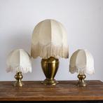 Tafellamp - Gebogen kolomfusto. - Verguld messing - Paralumi