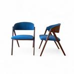 Chaise longue - Teck, Laine - Paire de fauteuils en teck