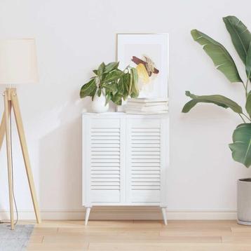vidaXL Kastdeuren louvredesign 2 st 61,5x29,5 cm wit, Doe-het-zelf en Bouw, Verzenden, Nieuw