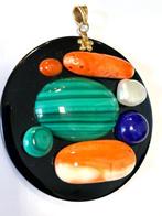 Koraal - 14 karaat - Roségoud - Hanger - Parel van malachiet, Antiek en Kunst