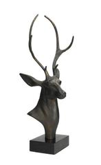Beeldje - Deer head - IJzer, Marmer, Antiek en Kunst