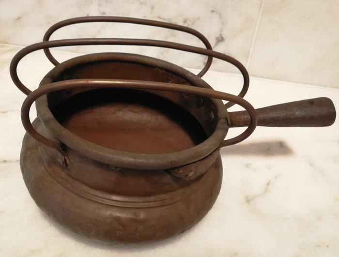 Kookpottenset (4) - Koper, IJzer - 4 voorwerpen van antiek, Antiek en Kunst, Antiek | Overige Antiek