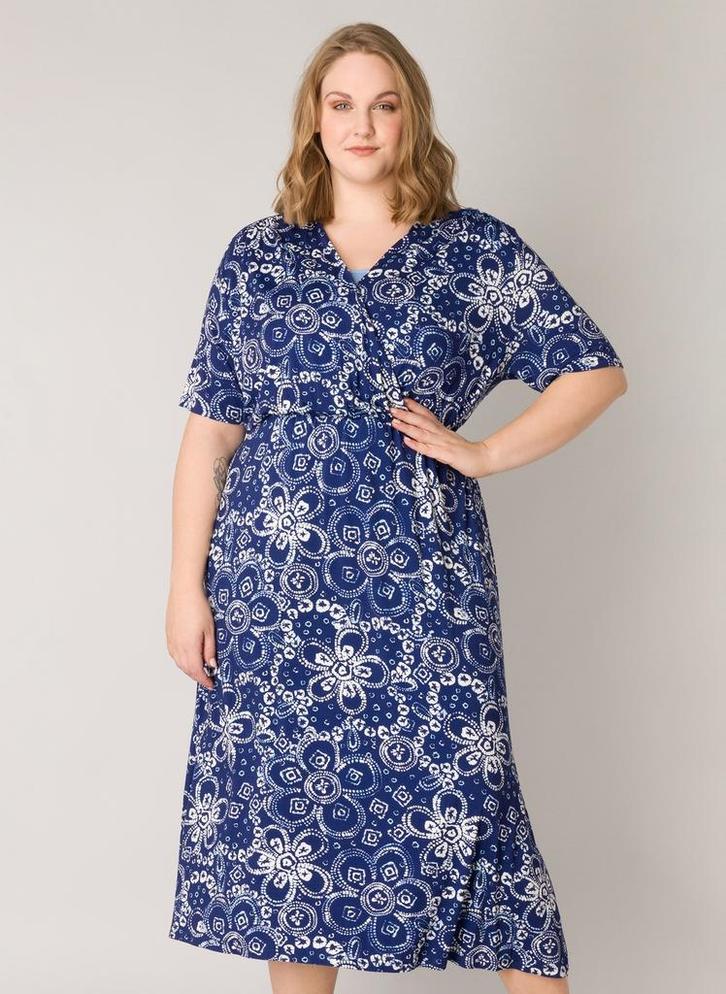 YESTA blauwe jurk cricle print2(50)Maat 46/48 (XL) of groter, Kleding | Dames, Jurken, Overige kleuren, Nieuw, Maat 46/48 (XL) of groter