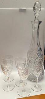 Service à boisson (6) - Cristal - Carafe et 5 verres, Antiquités & Art