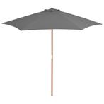 vidaXL Parasol met houten paal 270 cm antraciet, Tuin en Terras, Verzenden, Nieuw