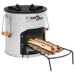 vidaXL Camping houtkachel 45x25x26 cm staal zilverkleurig, Huis en Inrichting, Haarden, Verzenden, Nieuw