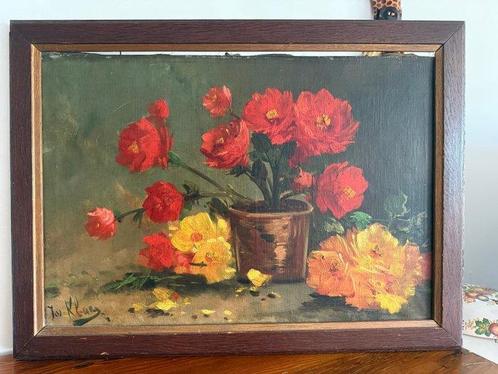 Henry Schouten/Jos Kla (1857-1927) - Bodegón flores, Antiek en Kunst, Kunst | Schilderijen | Klassiek