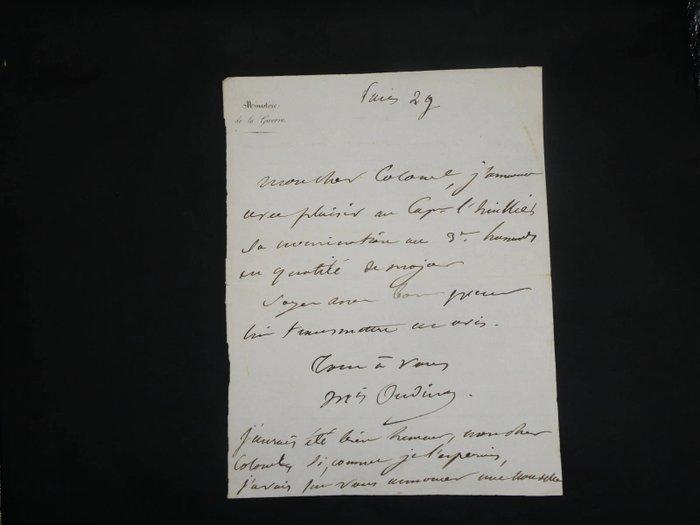 Oudinot, fils du maréchal - Lot de 2 lettres autographes -, Verzamelen, Film en Tv