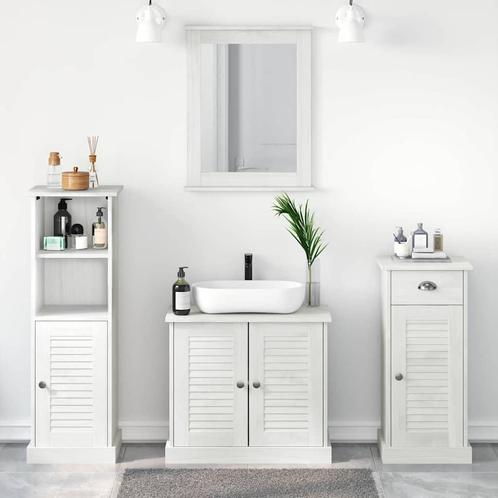 vidaXL Badkamermeubel Set met lade 3 pcs Antiekwit 37 x 34 x, Huis en Inrichting, Badkamer | Badkamermeubels, Nieuw, Verzenden