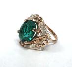 Zonder minimumprijs - Ring - 9 kt. Roségoud, Zilver Smaragd, Nieuw