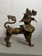 Lion, créature mythique. - Laiton, 9kg - Népal - deuxième, Antiquités & Art