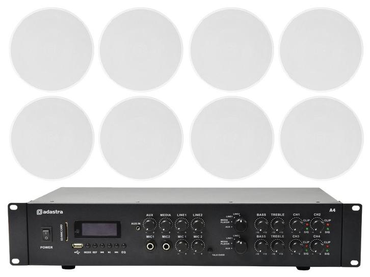 Adastra Inbouw Speakerset 2 + A4 Bluetooth Versterker USB/SD, Audio, Tv en Foto, Luidsprekerboxen