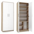 Kantoorkast-Kledingkast licht eiken wit (Kledingkasten), Verzenden, Nieuw, 50 tot 100 cm, 150 tot 200 cm