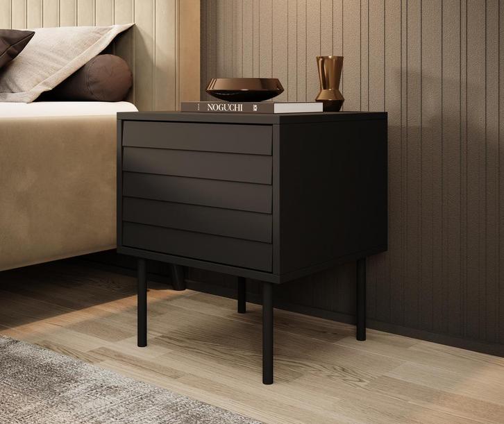 Meubella Nachtkastjes | Set van 2 | zwart 45cm met deur, Huis en Inrichting, Kasten | Overige, Nieuw, Verzenden