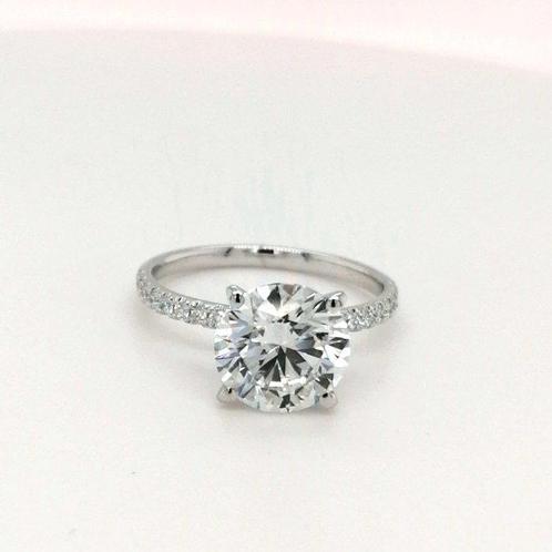 Zonder Minimumprijs - Ring - 14 karaat Witgoud - 3.25ct. tw., Handtassen en Accessoires, Ringen
