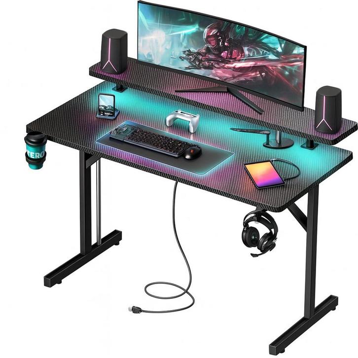 Lugia Pro Gaming Bureau - 80x50x88 cm - Led Verlichtingen -, Computers en Software, Monitoren, Nieuw, Verzenden