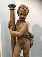 sculptuur, Putto reggicandela - 43 cm - Hout, Antiek en Kunst