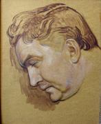 Entourage de Ferdinand Hodler (1853-1918) - Etude dhomme de, Antiquités & Art