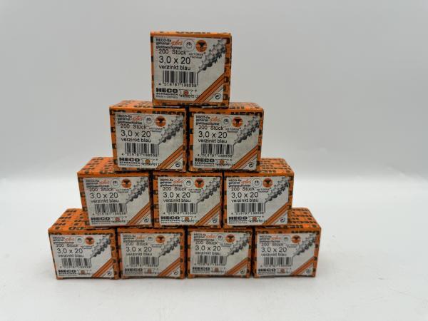 Veiling - Heco schroeven 2000 stuks 3,0x20mm (T10) verzinkt, Doe-het-zelf en Bouw, IJzerwaren en Bevestigingsmiddelen