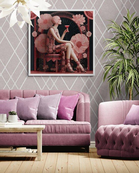 CREATIVE_HUB - Pink Desire in Erte Art deko style, Antiquités & Art, Curiosités & Brocante