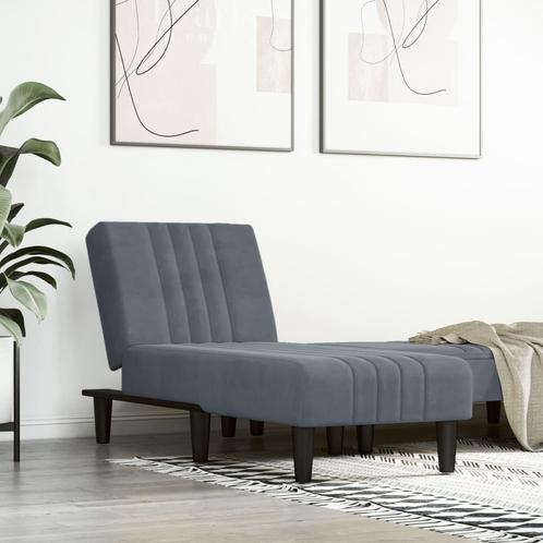 vidaXL Chaise longue fluweel donkergrijs, Huis en Inrichting, Zetels | Zetels en Chaises Longues, Nieuw, Verzenden