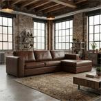 Leren hoekbank Flow - 2,5 zits + longchair, Ophalen of Verzenden