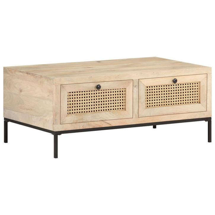 vidaXL Salontafel 90x50x37 cm massief mangohout en, Huis en Inrichting, Tafels | Salontafels, Nieuw, Verzenden
