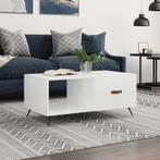 vidaXL Salontafel 90x50x40 cm bewerkt hout hoogglans wit, Verzenden, Nieuw