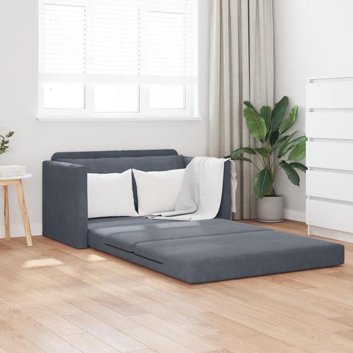 vidaXL Zetelbed 2-in-1 Donkergrijs 124x204x61 cm Velvet, Huis en Inrichting, Zetels | Zetels, Nieuw, Verzenden