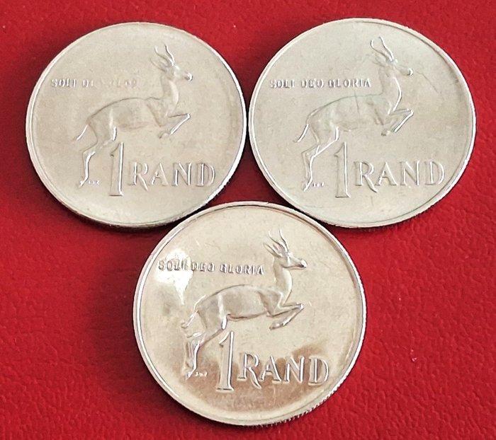 Zuid-Afrika. 1 Rand 1977-1986 Uncirculated PROOF (Lot of 3, Timbres & Monnaies, Monnaies | Europe | Monnaies non-euro