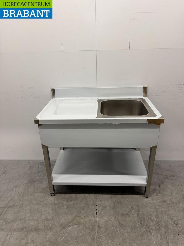 RVS Spoeltafel Spoelbak met onderschap 100 x 60 x 84 cm, Zakelijke goederen, Horeca | Meubilair en Inrichting, Ophalen of Verzenden