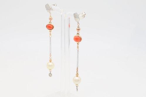 Boucles doreilles - 18 carats Or blanc, Or rose Diamant, Handtassen en Accessoires, Oorbellen
