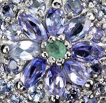 Zonder minimumprijs - Ring Zilver Tanzaniet - Smaragd - +, Bijoux, Sacs & Beauté, Bagues