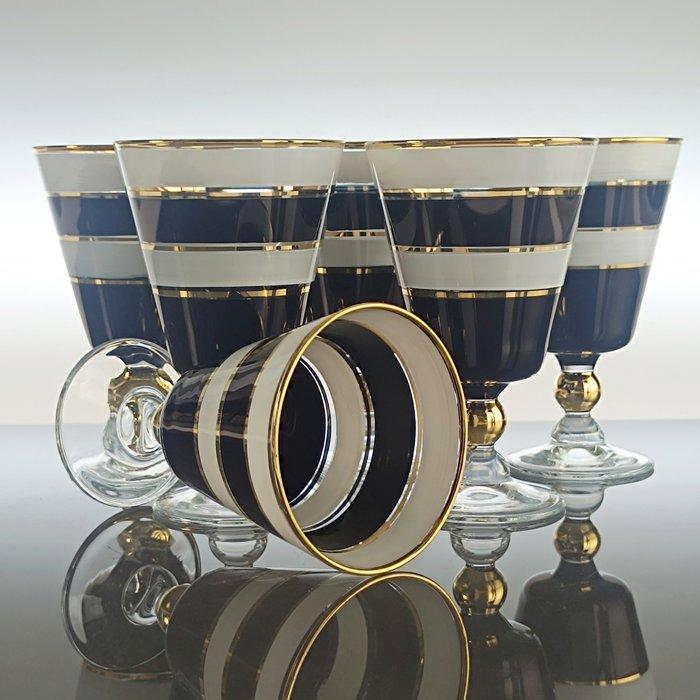 SECOLOVENTESIMO - Kelk (6) - 24 kt goud - Handgeschilderde, Antiek en Kunst, Antiek | Meubels | Tafels