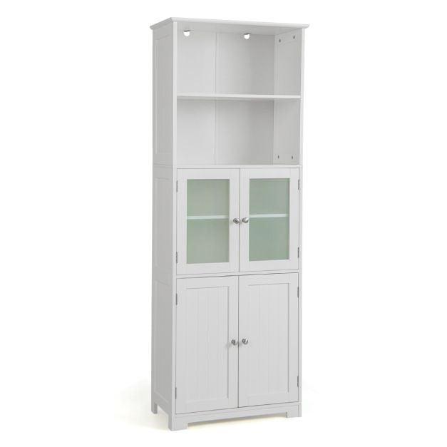 2dekans | Coast Badkamerkast - MDF met glas - 60 x 30 x 163, Huis en Inrichting, Badkamer | Badkamermeubels, Ophalen of Verzenden