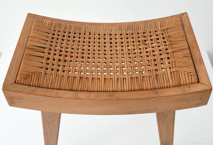 Tabouret - Dans le style de Pierre Jeanneret - Tabouret bas, Antiek en Kunst, Kunst | Designobjecten