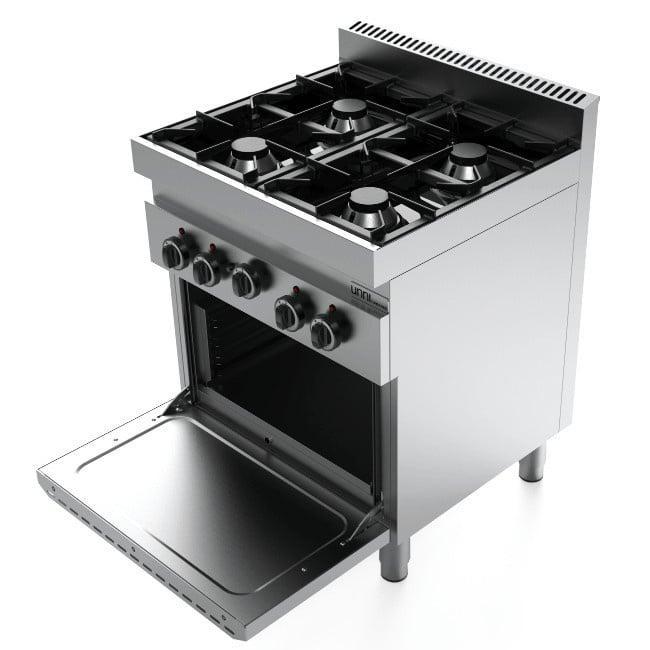 Fornuis + Heteluchtoven | Gas | 4 Branders | 26kW + 5kW |, Zakelijke goederen, Horeca | Keukenapparatuur, Nieuw in verpakking