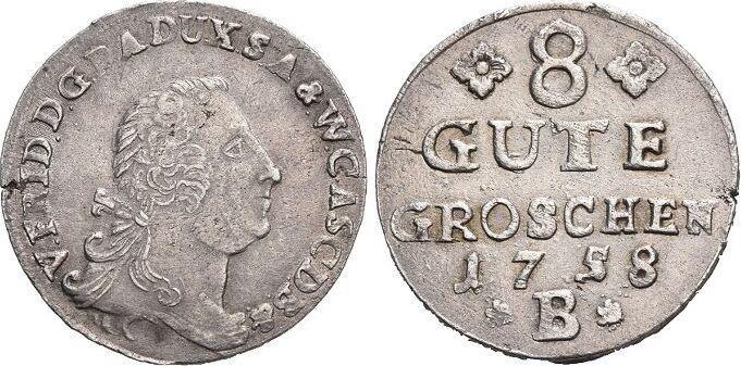 8 Gute Groschen oorlogsgeld 1758 B Anhalt-bernburg Victor..., Postzegels en Munten, Munten | Europa | Niet-Euromunten, België