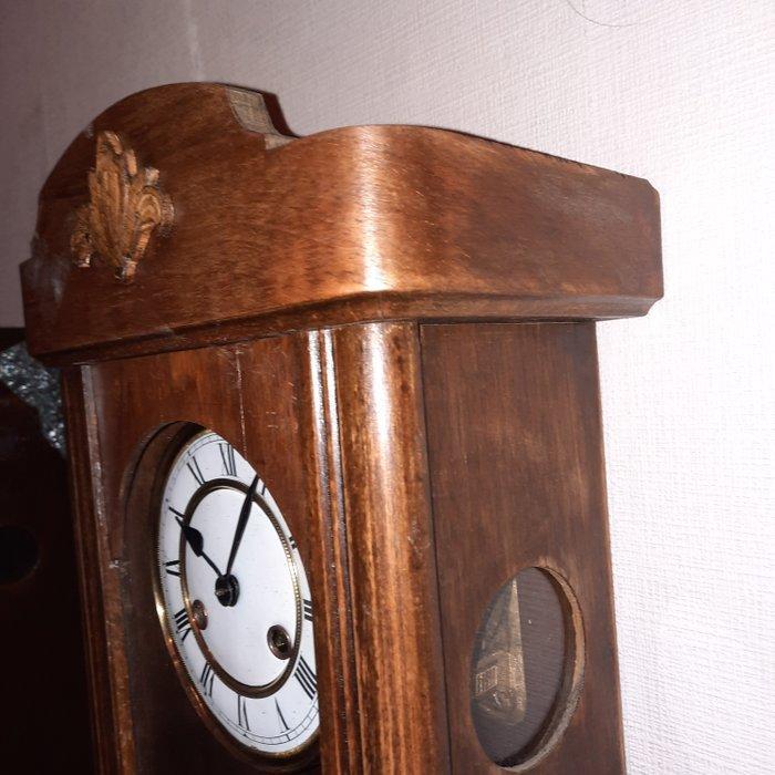 Regulateur wandklok - Hout, Messing, Glas - 1940-1950, Antiek en Kunst, Antiek | Klokken