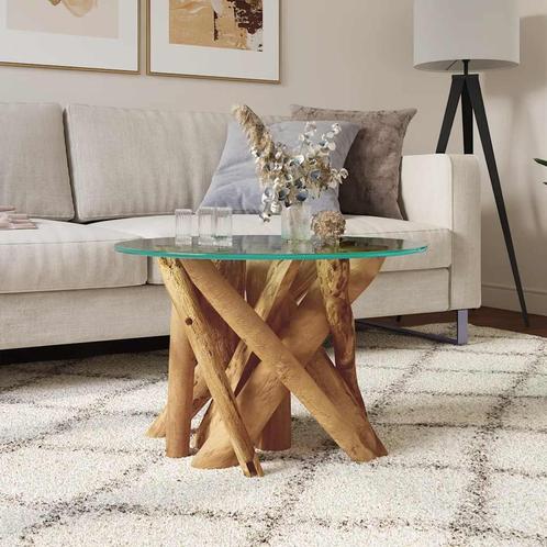 vidaXL Salontafel 60 cm massief teak drijfhout, Huis en Inrichting, Tafels | Salontafels, Nieuw, Verzenden